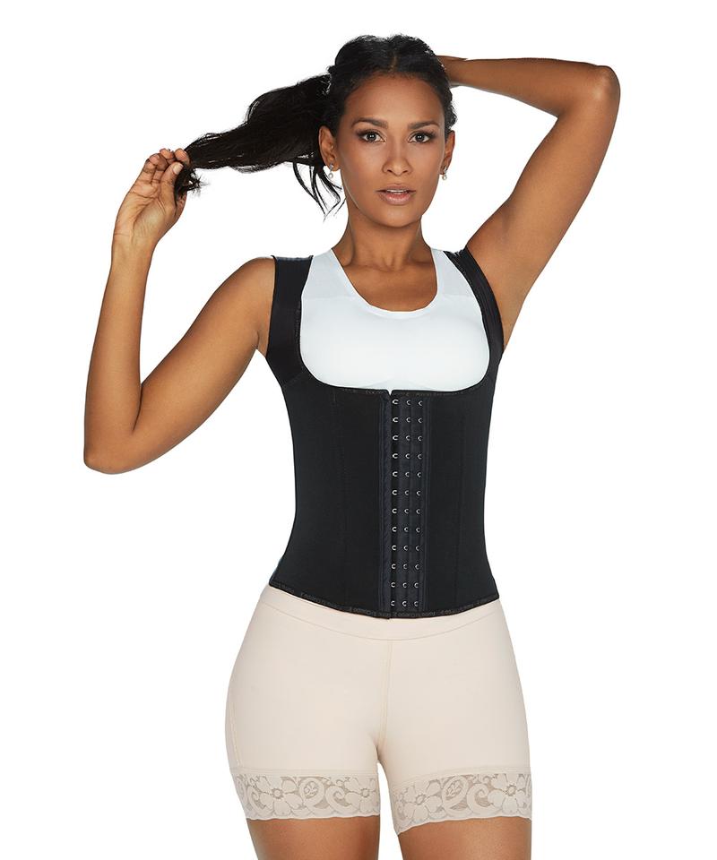 Latex Vest Waist Trainer Slimming Cincher Chaleco Fajas Reductoras  (X-Large) Black at  Women's Clothing store