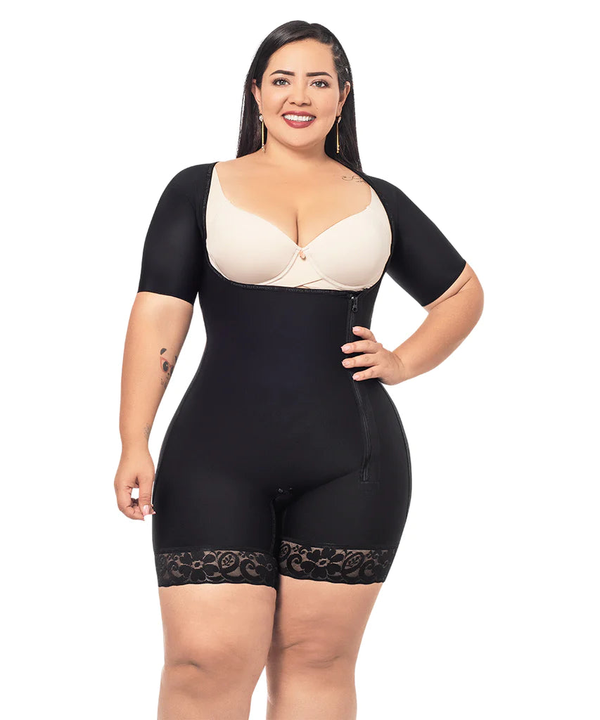 Faja Media Pierna Tira Ancha, Short Bodysuit arms control (Ref. O-017 )