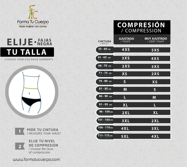 Faja Medio Muslo, Alta compresión levanta gluteos negra  (Ref. O-016 )